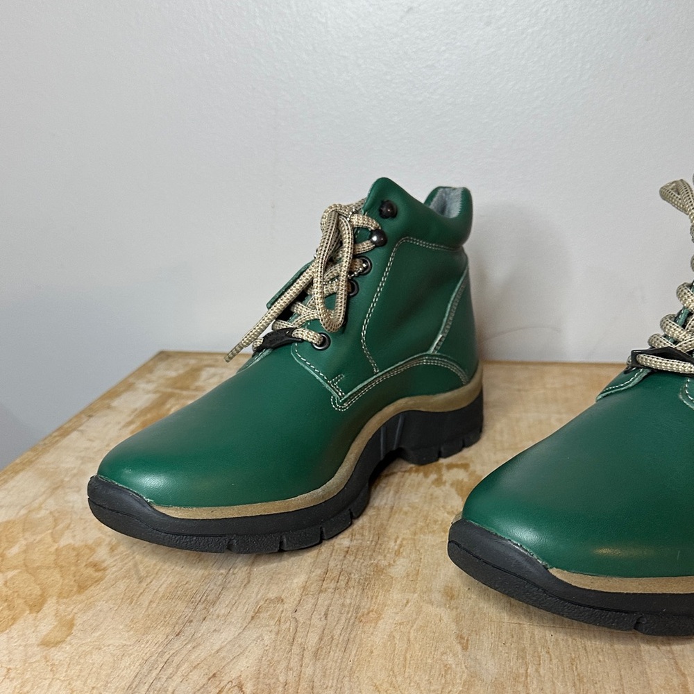 Pepe Jeans London Forest Green Leather Ankle Boots size 8.5 - Picture 5 of 10